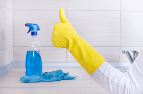 Professional tools used for streak-free window cleaning