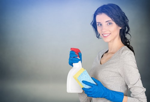 Professional after builders cleaning removing dust from windows and surfaces